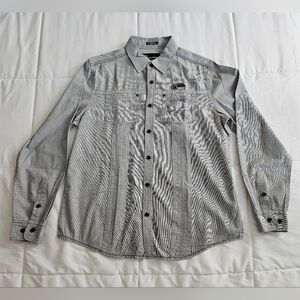 Ocean Current Black and White Casual Button-Down Shirt